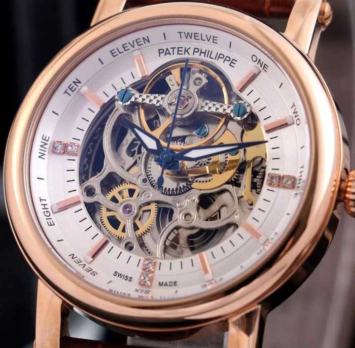 個性的なデザイン 2020 Patek Philippe パテックフィリップ 透かし彫りムーブメント 男性用腕時計 5色可選