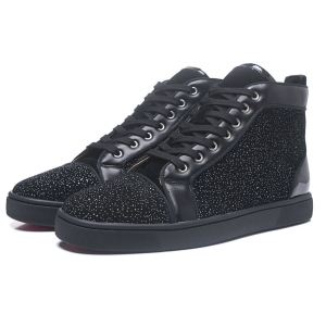 超限定即完売Christian Louboutinクリスチャンルブタンスニーカーコピー品ブラックメンズ激安ハイカットシューズ